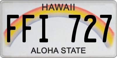 HI license plate FFI727