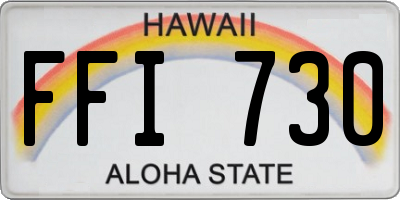 HI license plate FFI730