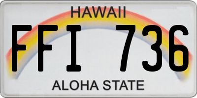 HI license plate FFI736