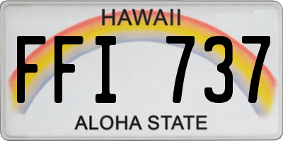HI license plate FFI737