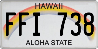 HI license plate FFI738