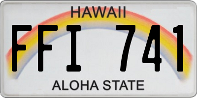 HI license plate FFI741