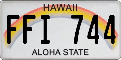 HI license plate FFI744