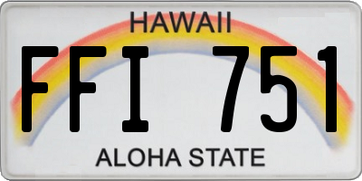 HI license plate FFI751