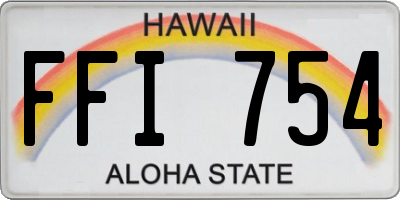 HI license plate FFI754