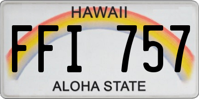 HI license plate FFI757