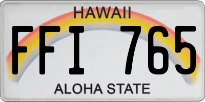 HI license plate FFI765