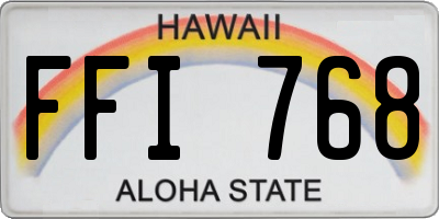 HI license plate FFI768