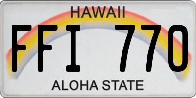 HI license plate FFI770