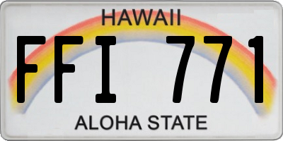 HI license plate FFI771