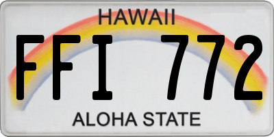 HI license plate FFI772