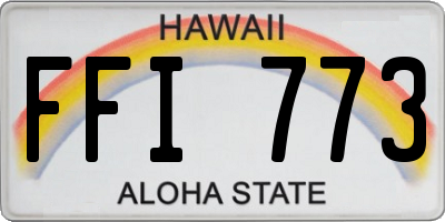 HI license plate FFI773