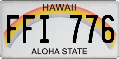 HI license plate FFI776
