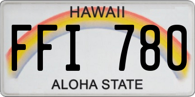 HI license plate FFI780