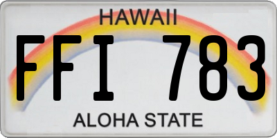 HI license plate FFI783