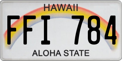 HI license plate FFI784