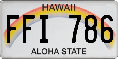 HI license plate FFI786