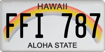 HI license plate FFI787