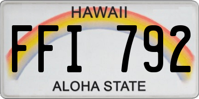 HI license plate FFI792