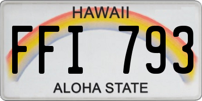 HI license plate FFI793