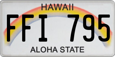 HI license plate FFI795