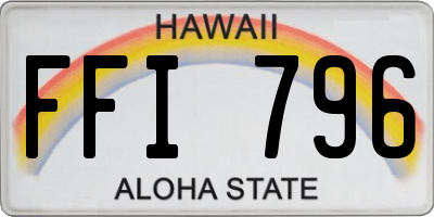 HI license plate FFI796