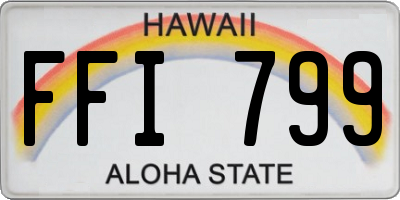 HI license plate FFI799