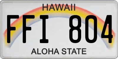 HI license plate FFI804