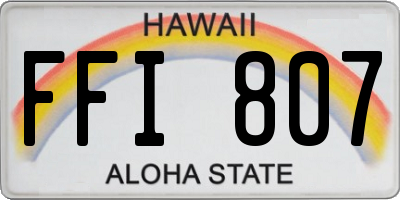 HI license plate FFI807