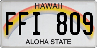 HI license plate FFI809