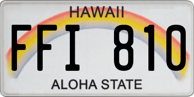 HI license plate FFI810