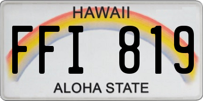 HI license plate FFI819