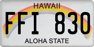 HI license plate FFI830