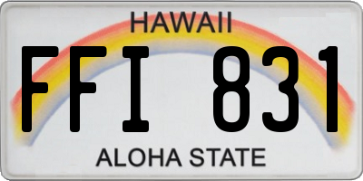 HI license plate FFI831