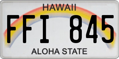 HI license plate FFI845