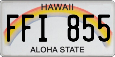 HI license plate FFI855