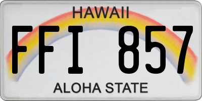 HI license plate FFI857