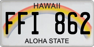 HI license plate FFI862