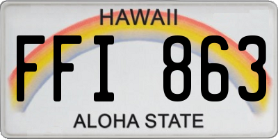HI license plate FFI863