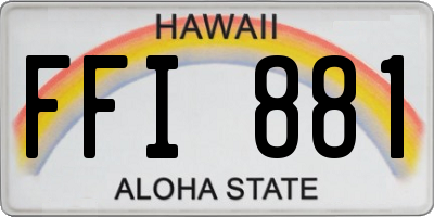 HI license plate FFI881