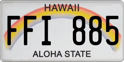 HI license plate FFI885
