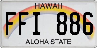HI license plate FFI886