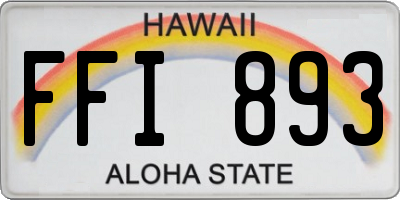 HI license plate FFI893