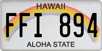 HI license plate FFI894