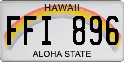 HI license plate FFI896