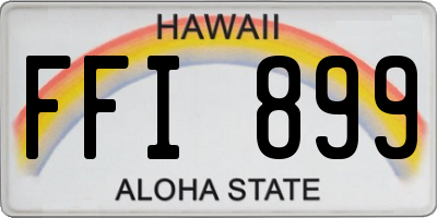 HI license plate FFI899