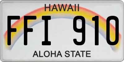 HI license plate FFI910