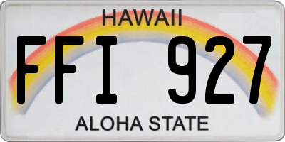 HI license plate FFI927