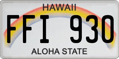 HI license plate FFI930
