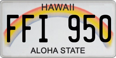 HI license plate FFI950